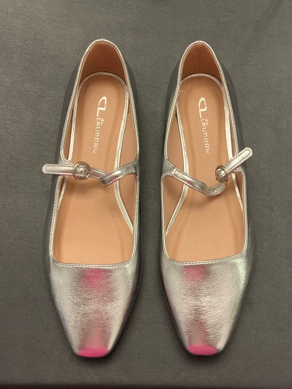 New Chinese Laundry Silver Mary Jane Flats